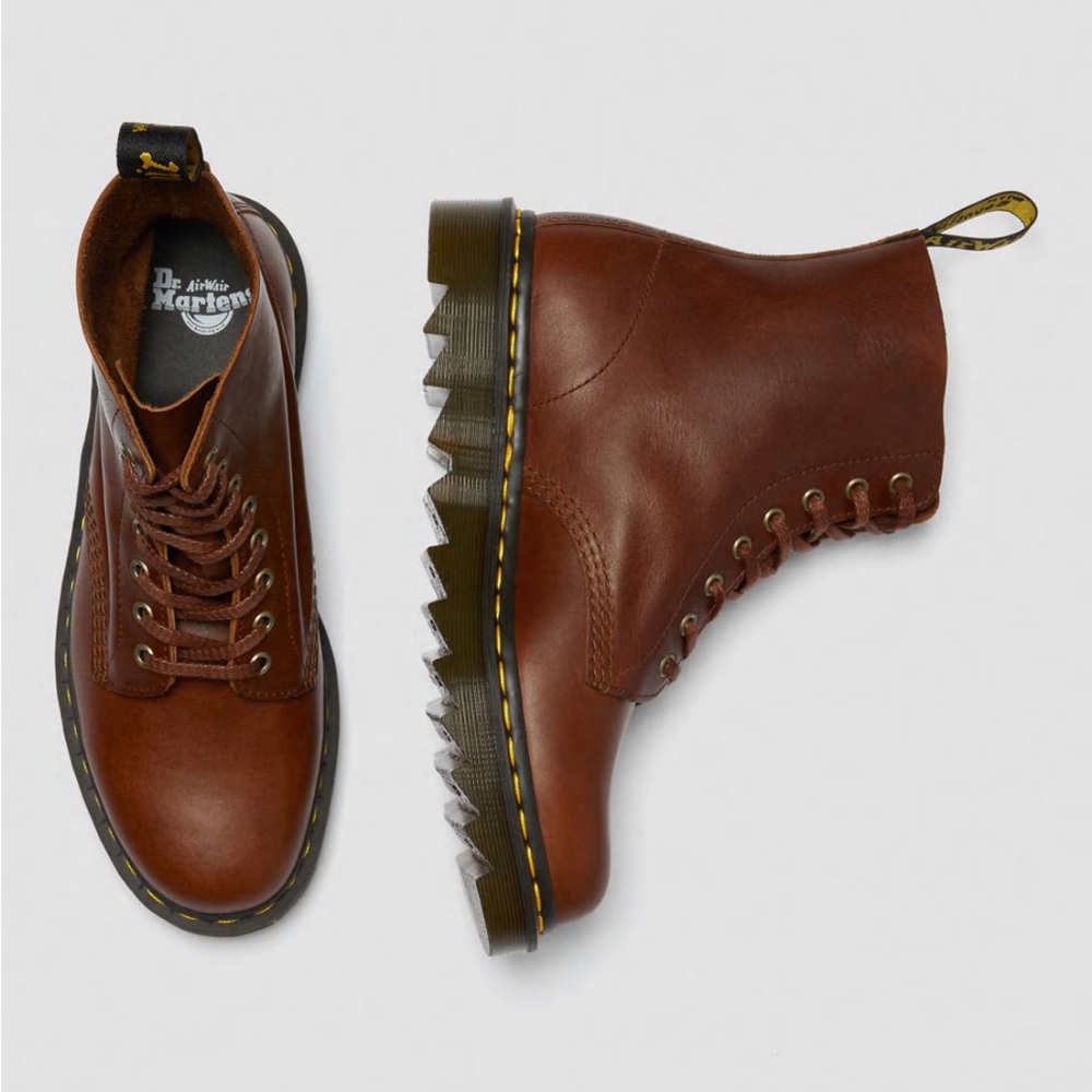 Dr. Martens 1460 PASCAL ZIGGY LEATHER LACE UP BOOTS TAN LUXOR 10 Men / 11 Women